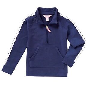 Lily Pulitzer Little Skipper Navy Quarter Zip Popover Sweatshirt size xl